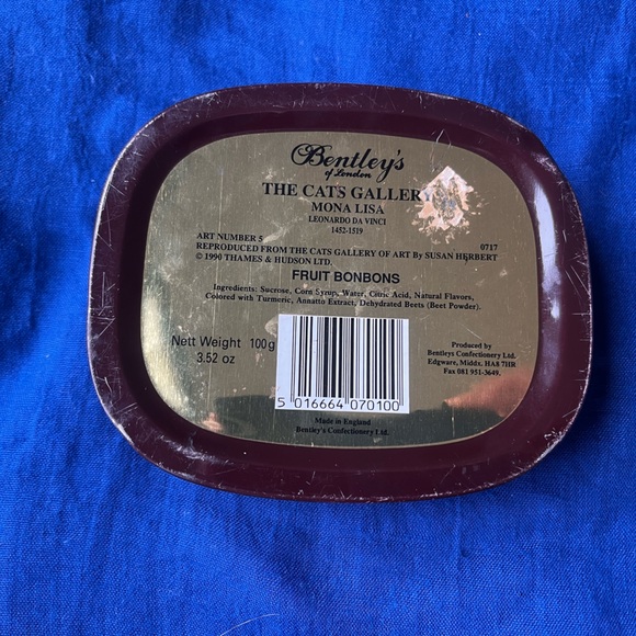 The Cats Galler by Susan Herbert 1990 Mona Lisa Leonard da Vinci cat tin can box - Picture 3 of 3